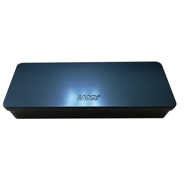 Factory custom rectangle black hinged tin case for pencil