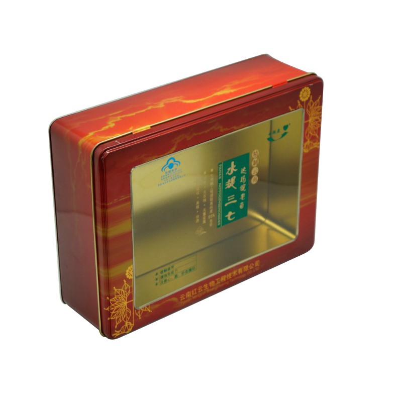 Sliver metal ginseng packaging tin can with clear window