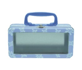 lunch metal box with handle and clasp