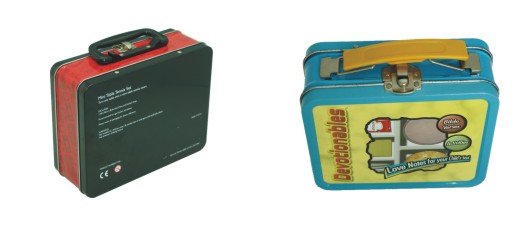 lunch metal box with handle and clasp