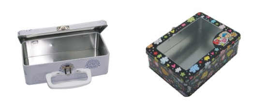 lunch metal box with handle and clasp