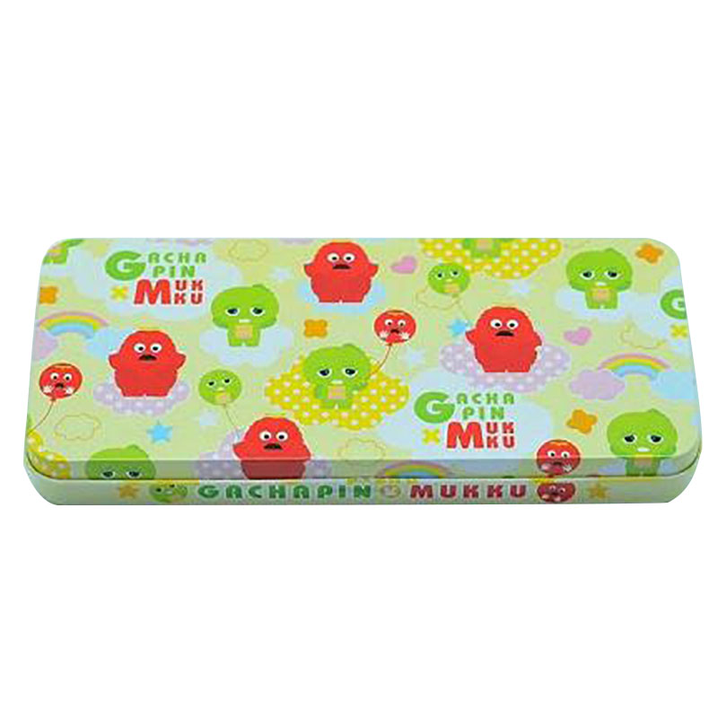 Simple printing metal stationery tin box writing case for kids