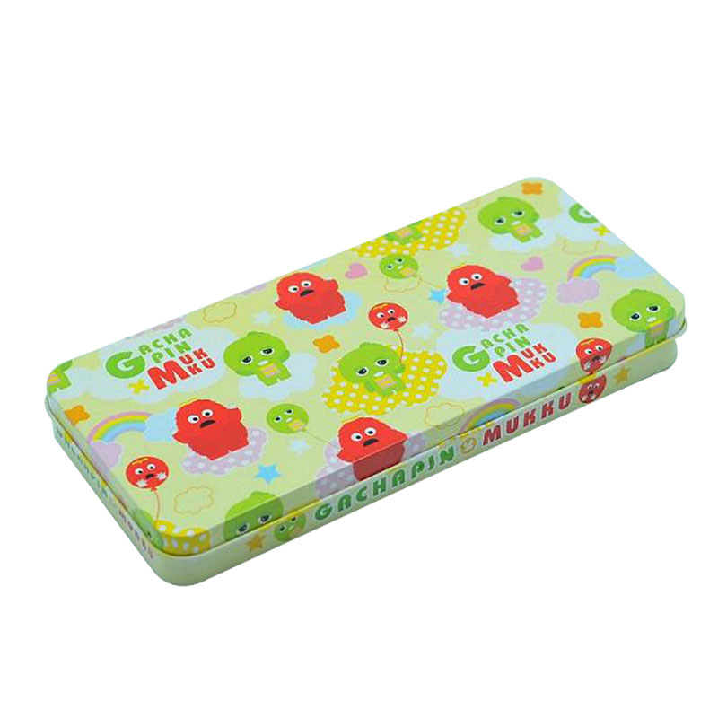 Simple printing metal stationery tin box writing case for kids