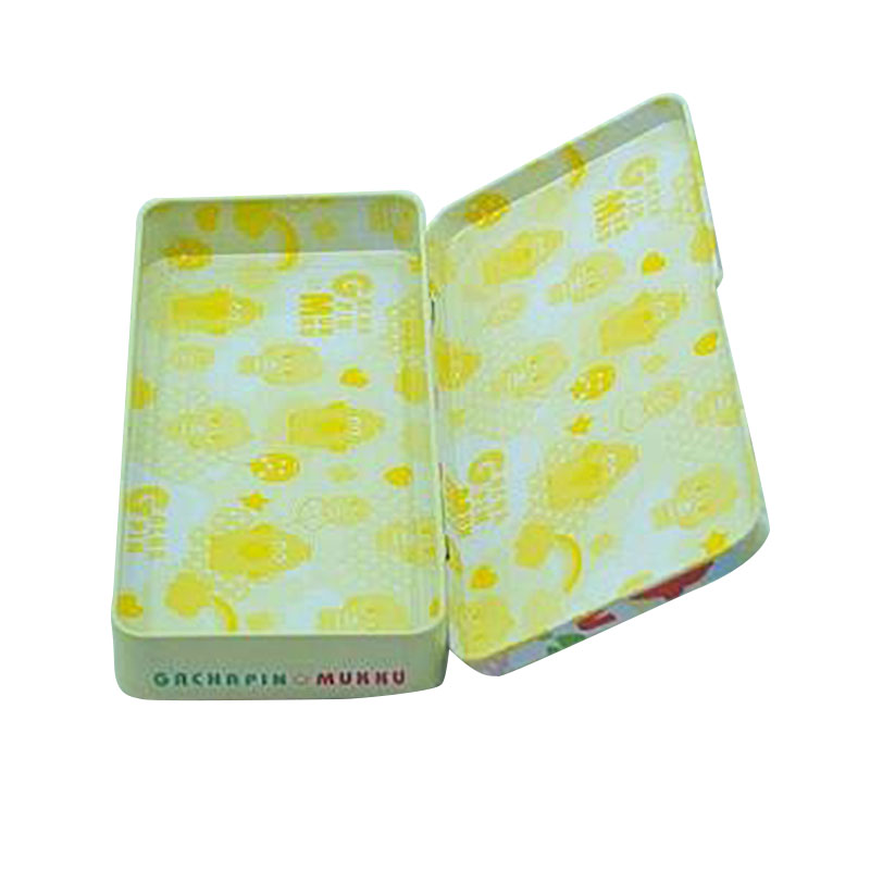 Simple printing metal stationery tin box writing case for kids