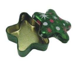 Custom fancy Star shaped gift packaging tin box