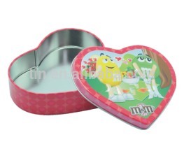 custom printed heart shaped chocolate tin box