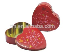 custom printed heart shaped chocolate tin box