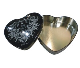 Hot sell metal wedding candy tins heart shaped mint box for promotion