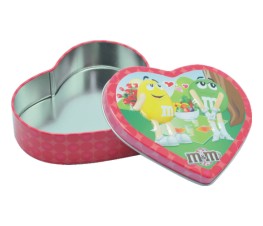 Hot sell metal wedding candy tins heart shaped mint box for promotion
