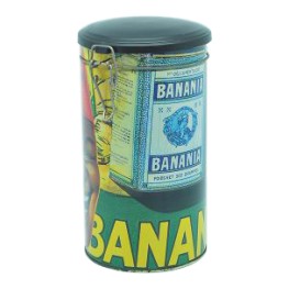 Rectangle metal tea tin box with hinged lid