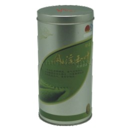 Rectangle metal tea tin box with hinged lid