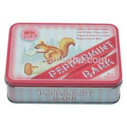 rectangle gift tin box with hinge lid for cookies candy