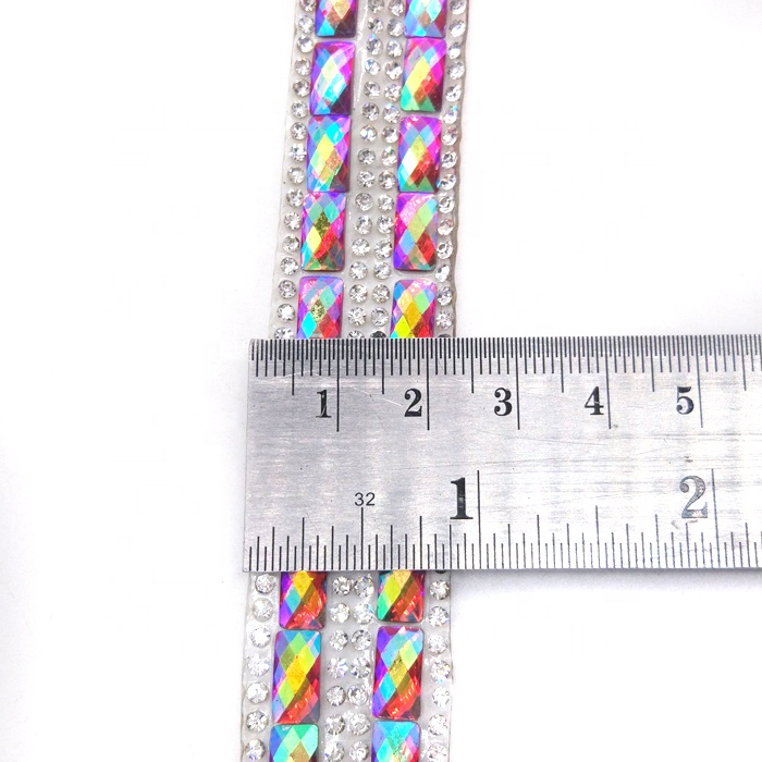 heat transfer two rows resin rhinestone trimming 1inch width.jpg