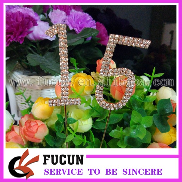6cm rose gold number 15 brithday cake topper.jpg