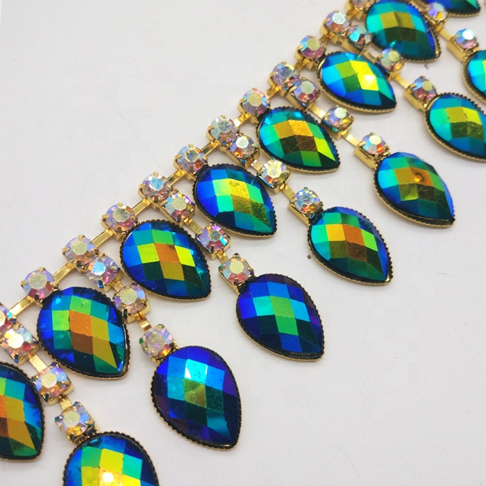 Green AB resin rhinestone carnival trim.jpg