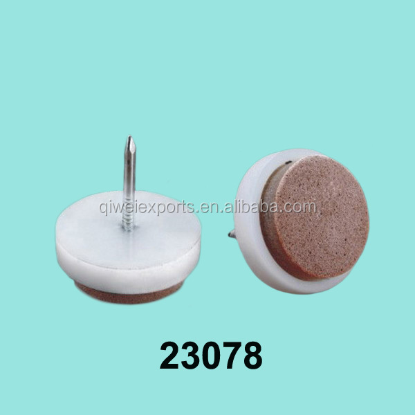 NO.23078sofa foot nails,plastic glides with nails