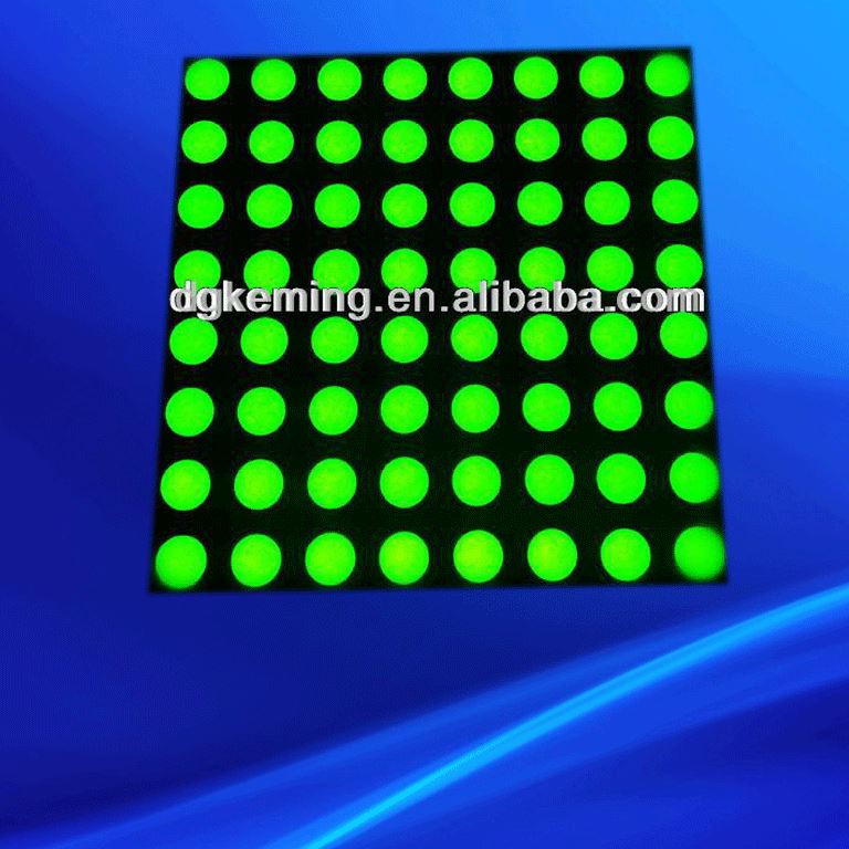 1.2 inch 3mm led dot matrix 8x8 green 8x8 led matrix display