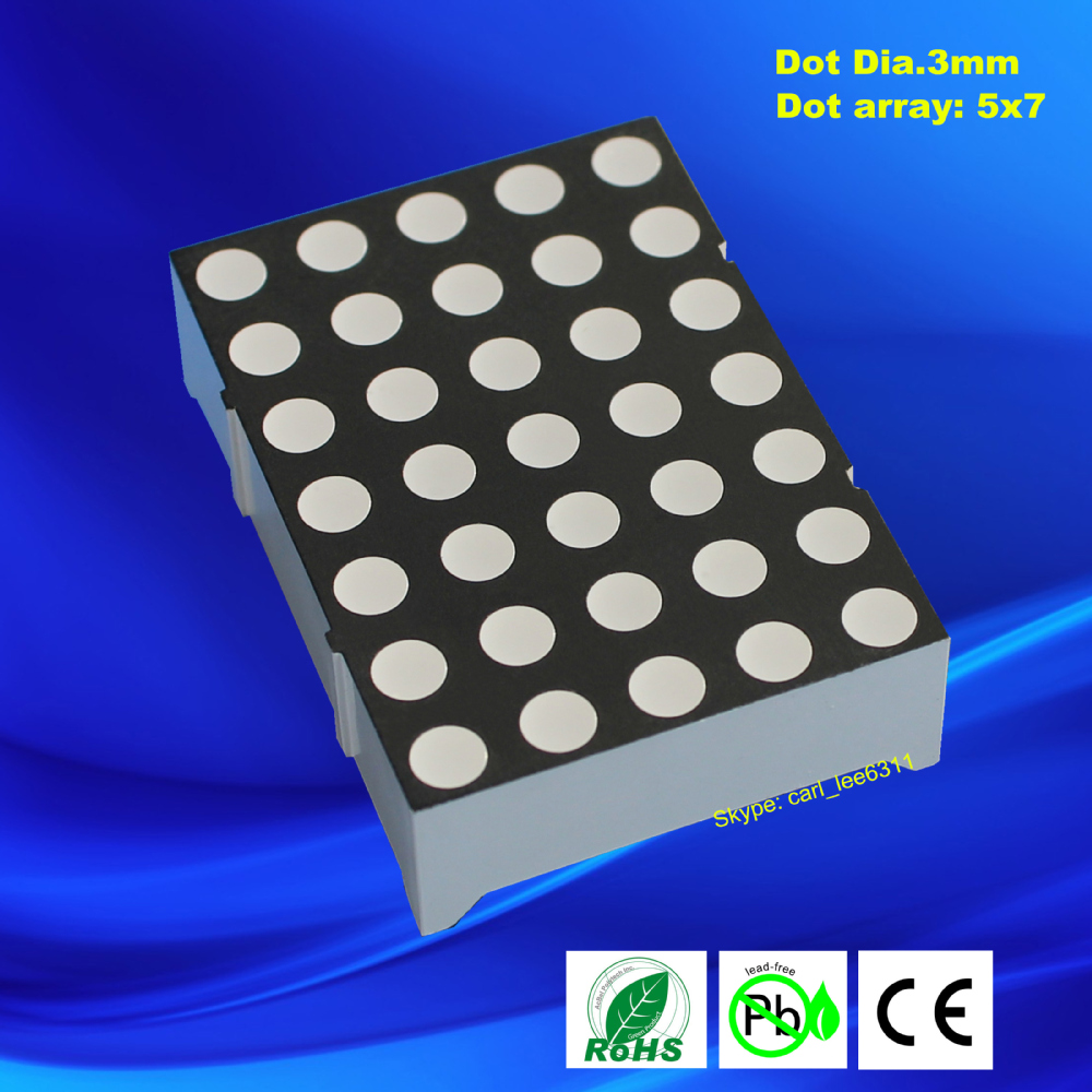 3mm dot led matrix 5x7 dot matrix blue 3mm led dot matrix 5x7 blue