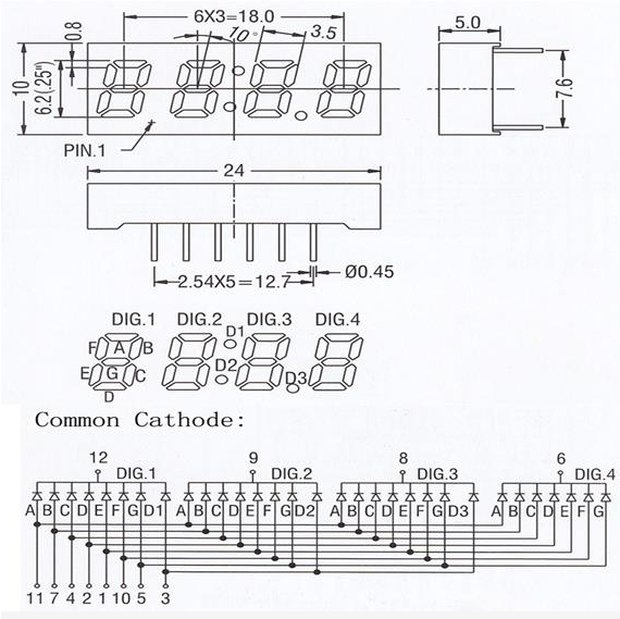Mini 7 Segment Display for Industrial Equipment