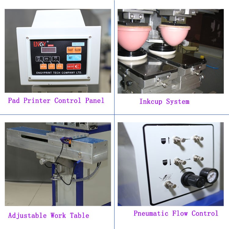 Good quality 2 color plastic pad printing machine with inkwell system for sale
