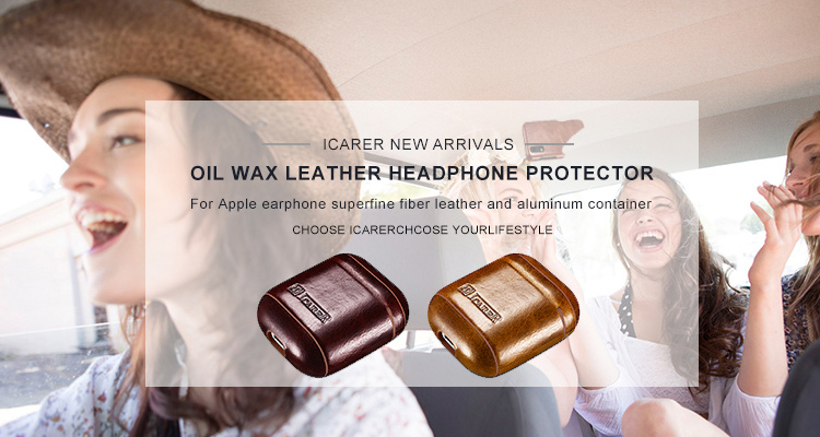 Wax Leather Earphones Charging Case for Airpod Case for Iphone