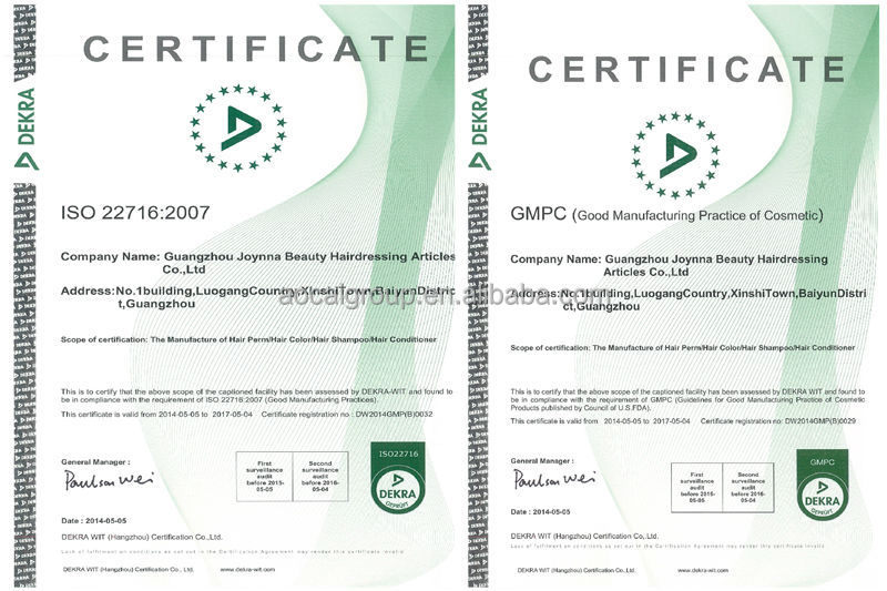 certificates ISO GMPC