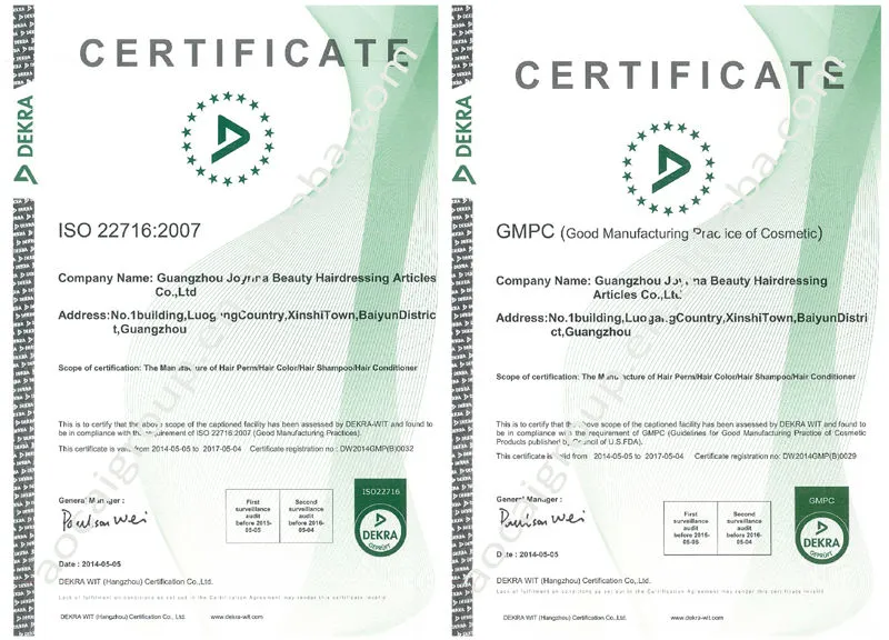 CERTIFICATES