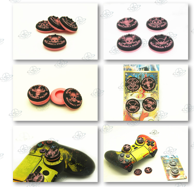 One piece pink silicone thumbstick grip for PS4 controller.jpg