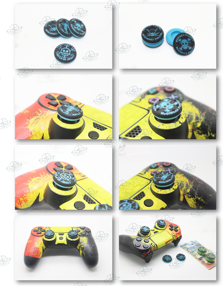 One piece blue silicone thumbstick grip for PS4 controller.jpg
