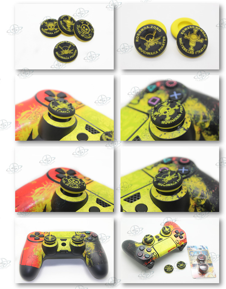 One piece yellow silicone thumbstick grip for PS4 controller.jpg