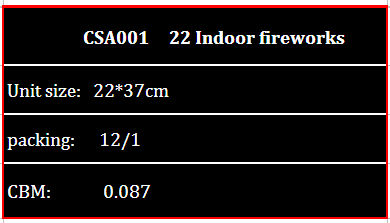 fireworks assortment: 22 indoor fireworks