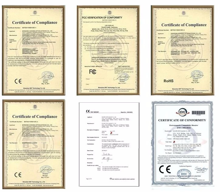 P3 LED cabinet - Certificates