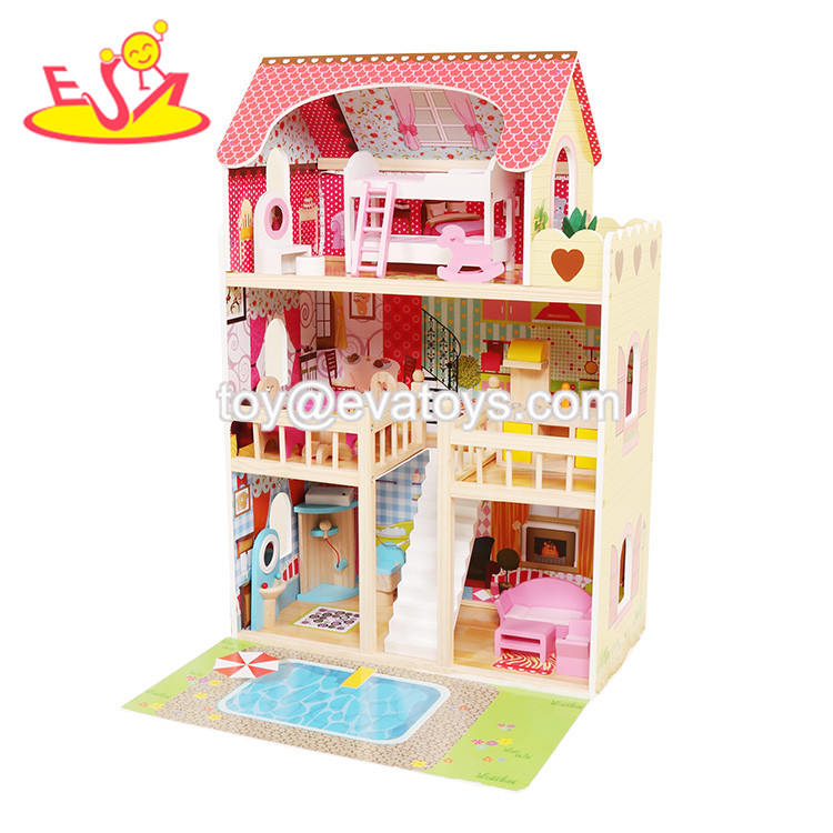 Custolmize Pink Girls Wooden Georgian Dolls House for Sale W06A420 - China Doll  Houses and LED Doll Houses price