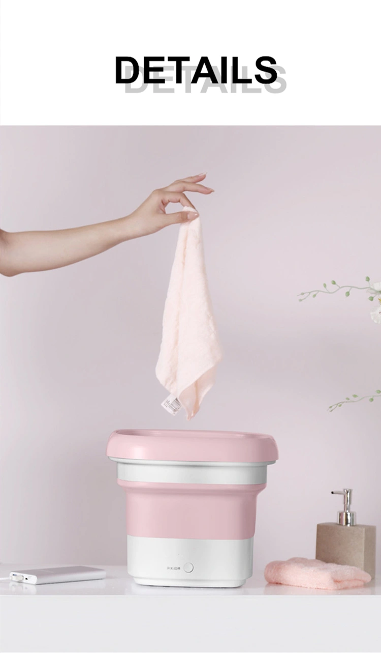Portable Mini Ultrasonic Washing Clothes Single Tub Bucket Folding Laundry Washing Machine For Baby