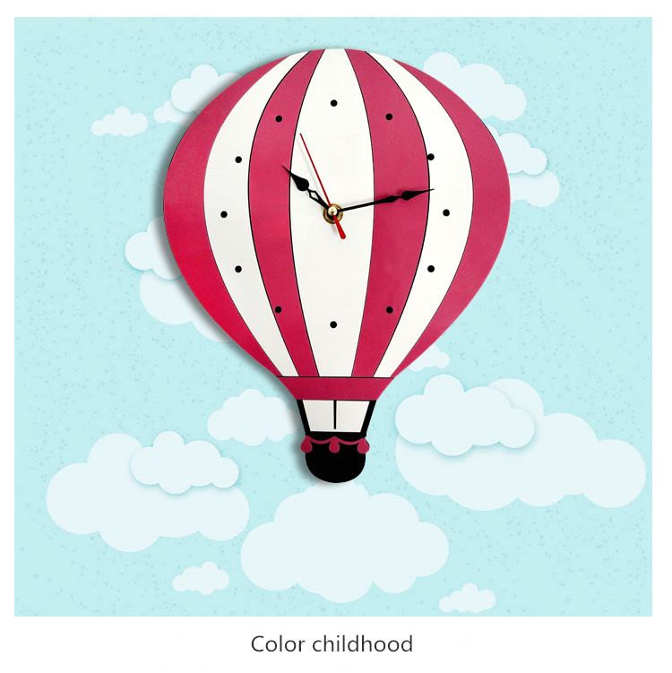 Colorful Acrylic Air Balloon Wall Clock Mute Wall Clocks Unique Gift For Children