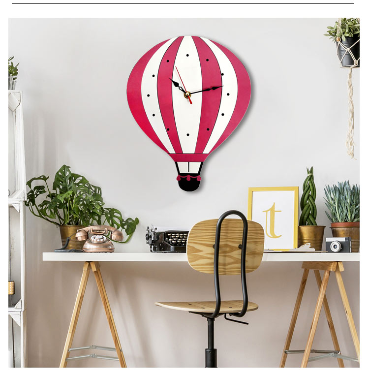 Colorful Acrylic Air Balloon Wall Clock Mute Wall Clocks Unique Gift For Children