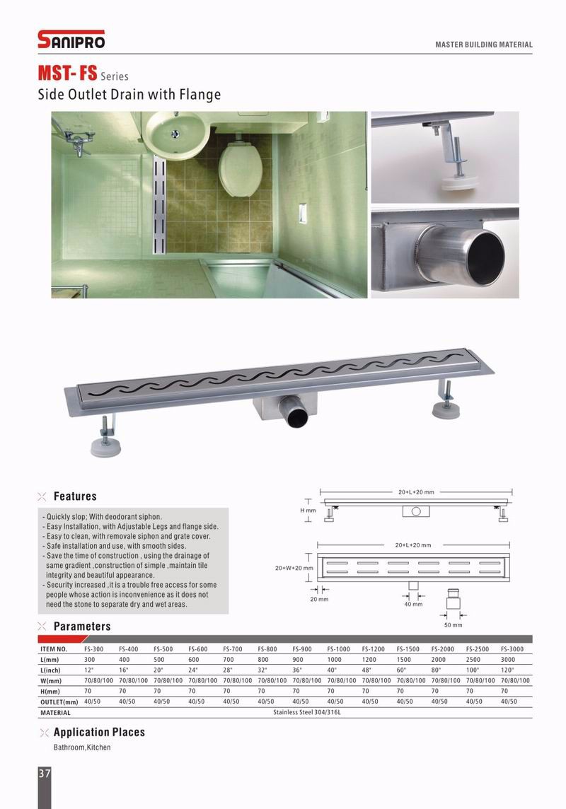 Storm slot linear shower drain grate
