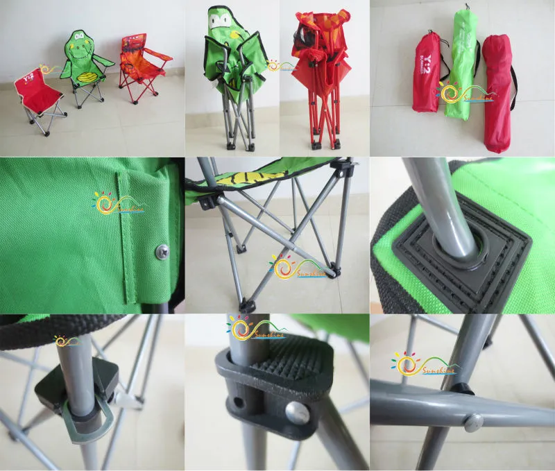 Folding cartoon kids chair with 210D carrying bag for camping