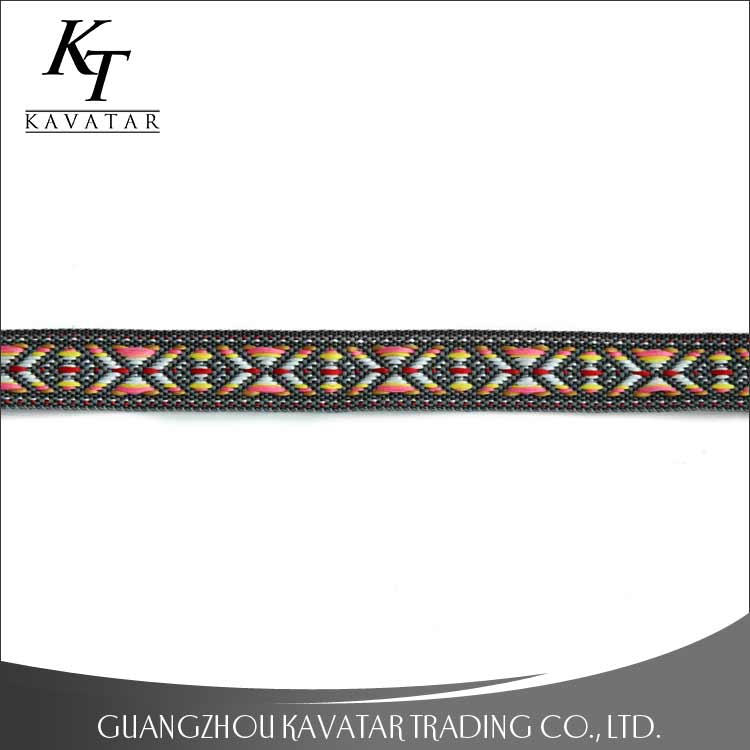Wholesale ethnic jacquard ribbon trim,customized design embroidery ribbon tape for garmnet