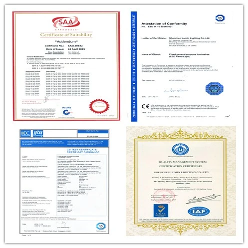 Lumin Panel Light CE,SAA,ROHS Certification