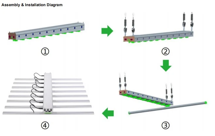 800w led commercial grow light bar full spectrum foldable led grow light for lhydroponic