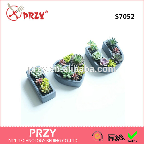 S7052 Succulent plants Flower pot molds silicone concrete Cement vase mould.jpg
