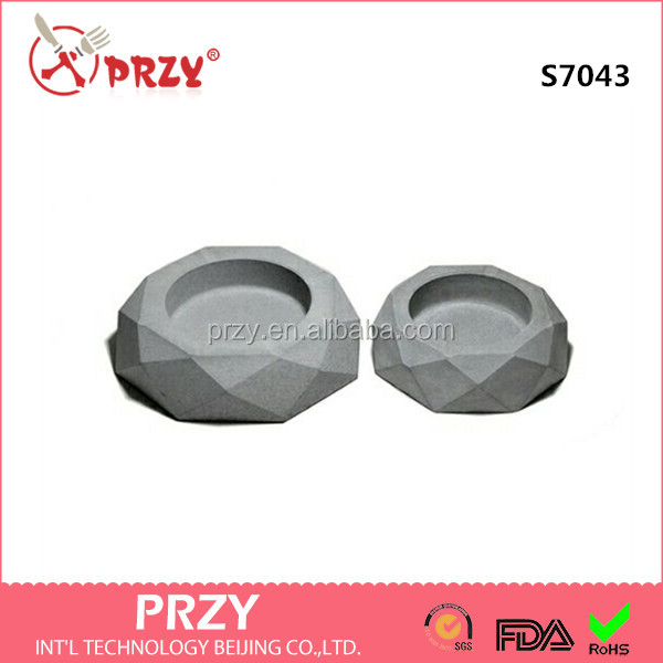 S7043-5 Polygon Cement concrete ashtray silicone soap mold.jpg