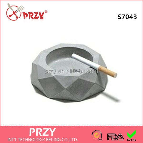 S7043-3 Polygon Cement concrete ashtray silicone soap mold.jpg