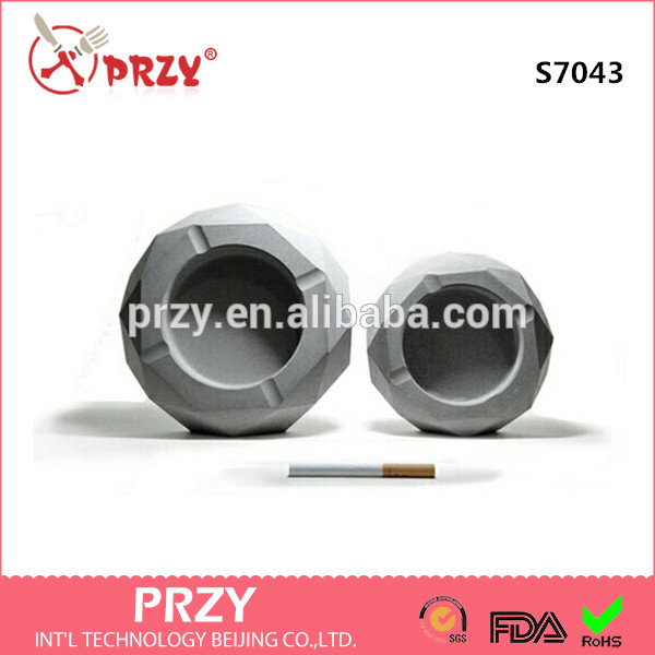 S7043-1 Polygon Cement concrete ashtray silicone soap mold.jpg