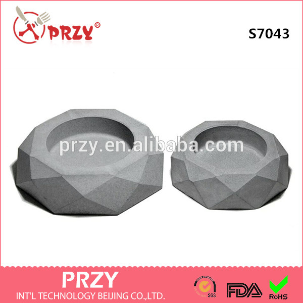 S7043 Polygon Cement concrete ashtray silicone soap mold.jpg