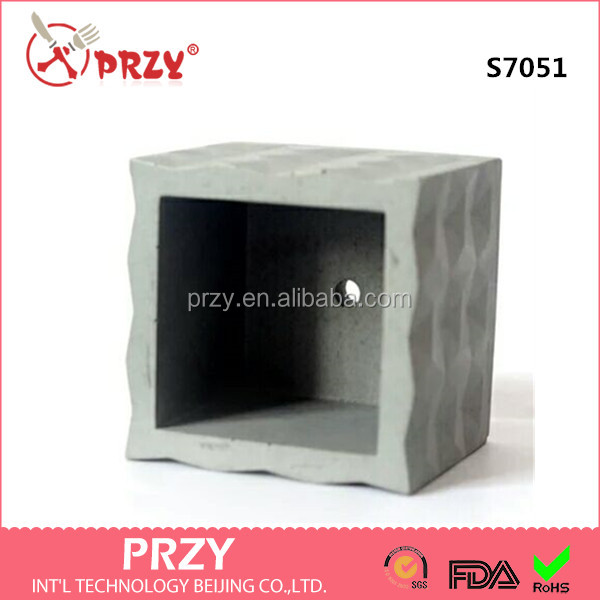 S7051-2 Triangular texture square shape cement pots silicone molds clay crafts for concrete.jpg