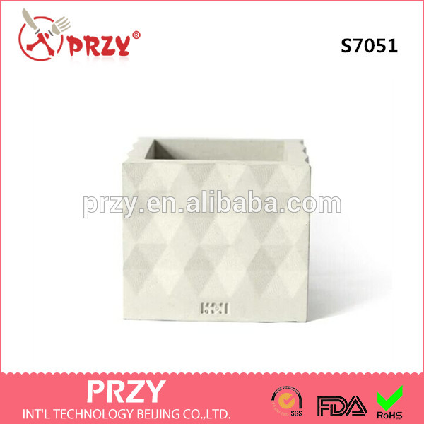 S7051 Triangular texture square shape cement pots silicone molds clay crafts for concrete.jpg