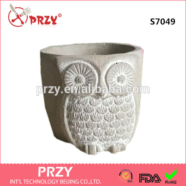 S7049 Owl Shaped Concrete Flower Pot molds Cement DIY Craft Moulds.jpg