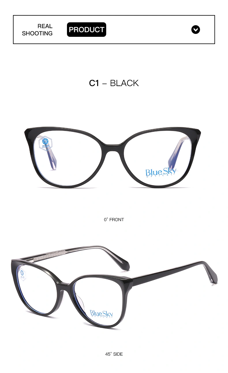 In Stock Bluelight Blocking Glass Frame Optical Eyewear Man Wholesale Lens Colorful Fashion 2021 Big Acetate Eyeglass
